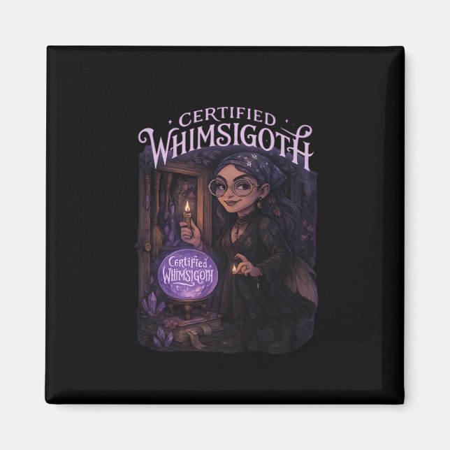 Certified Whimsigoth Witch Broom Closet Classic Magnet (Front)