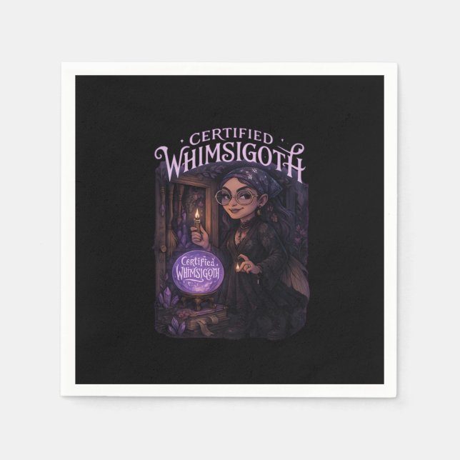 Certified Whimsigoth Witch Broom Closet Classic Napkin (Front)