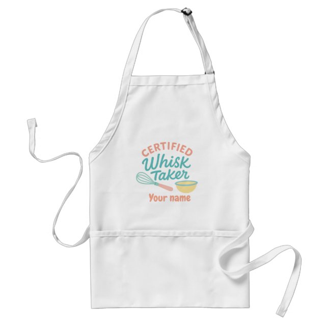Certified Whisk Taker – Personalised Kitchen Apron (Front)