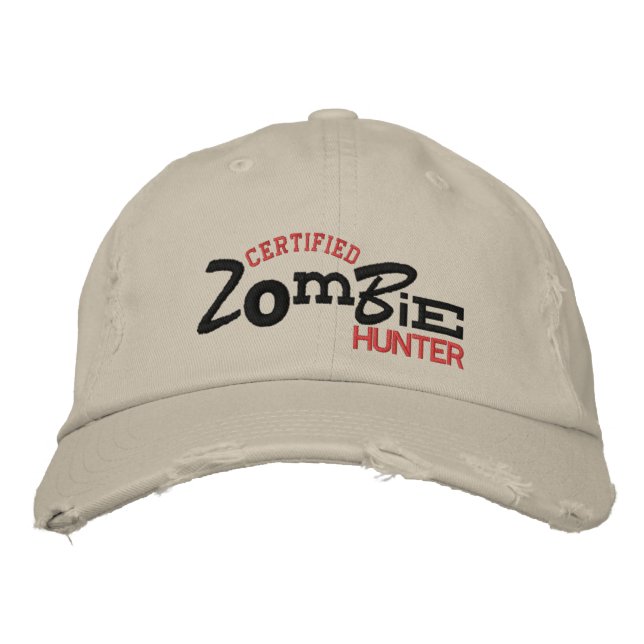 Certified ZOMBIE Hunter Halloween Embroidery Hat (Front)