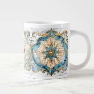 Cerulean Bloom Tapestry Giant Coffee Mug