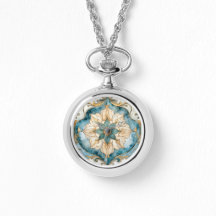 Cerulean Bloom Tapestry Necklace Watch