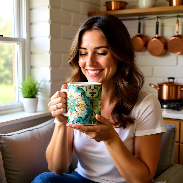 Cerulean Bloom Tapestry Speciality 20oz Coffee Mug (Cerulean Bloom Tapestry Specialty 20oz Coffee Mug)
