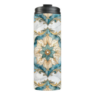 Cerulean Bloom Tapestry Thermal Tumbler