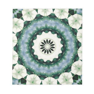 Cerulean Blue and Sacramento Green Mandala Notepad
