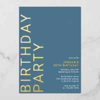 Cerulean Blue Azure | Modern Typography Birthday