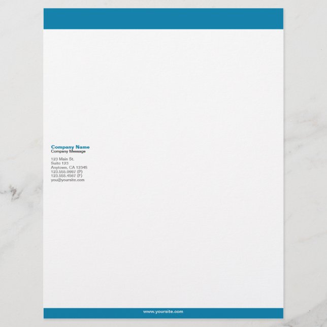 Cerulean Blue Bars Letterhead Design (Front)