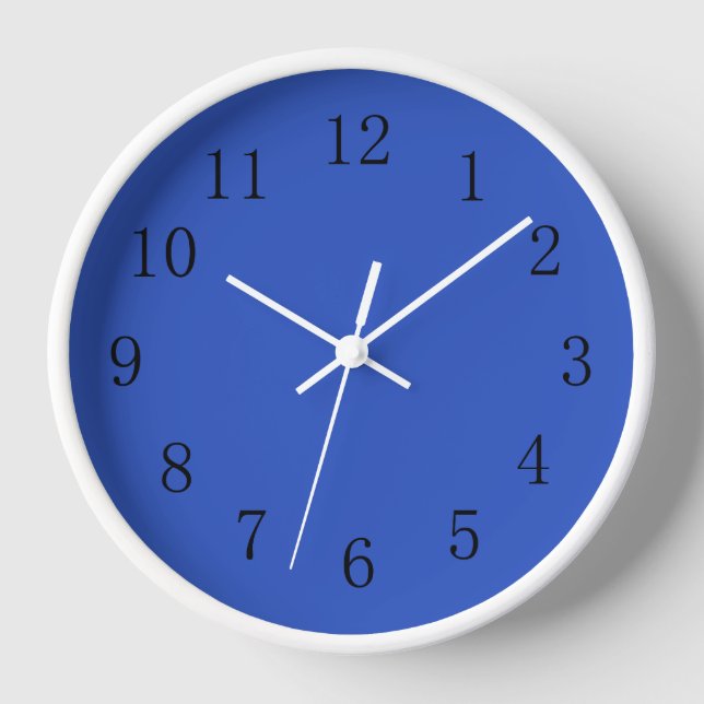 Cerulean Blue Colour Kitchen Wall Clock (Front)