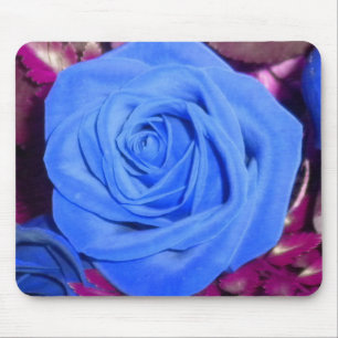 Cerulean Blue Rose mouse pad