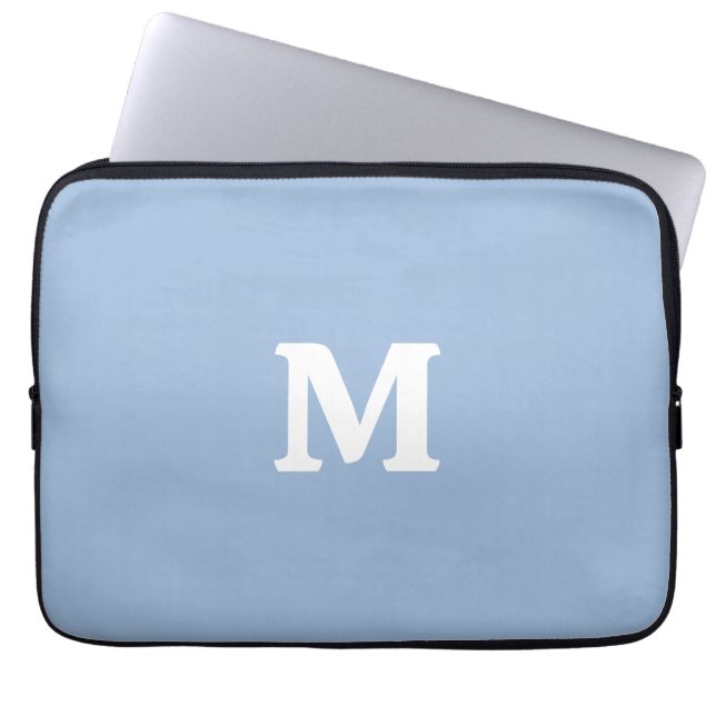 Cerulean blue Solid Colour Laptop Sleeve (Front)