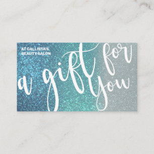 Cerulean Blue Teal Triple Glitter Gift Certificate