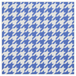 Cerulean Blue, White Houndstooth Pattern #2M Fabric