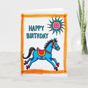 Cerulean Equine Birthday Card
