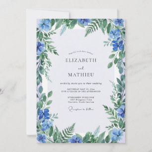 Cerulean Fern Wedding Invitation