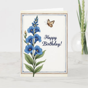 Cerulean Floral Birthday Card
