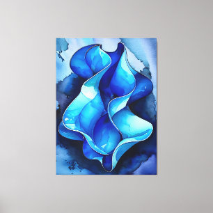 Cerulean Flow Abstract  Canvas Print