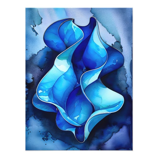 Cerulean Flow Abstract  Photo Print (Front)
