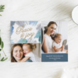 Cerulean Holiday Photo Card<br><div class="desc">An artistic blue and gold holiday design by Shelby Allison.</div>