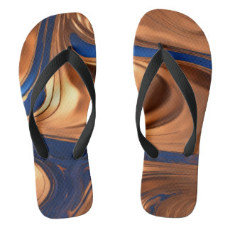"Cerulean Opulence: Luxury Fusion of Dark Blue Mar Jandals