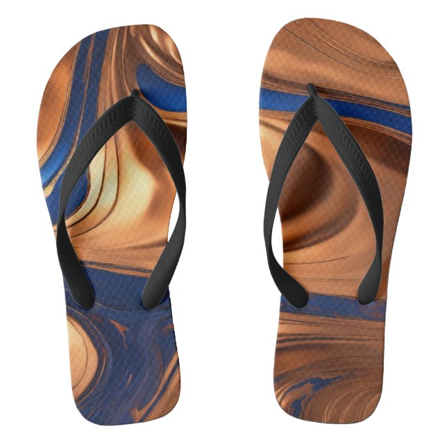 "Cerulean Opulence: Luxury Fusion of Dark Blue Mar Jandals (Footbed)