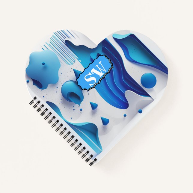 Cerulean Pulse Heart-Bound Personalized Journal (Front)