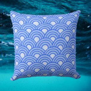 Cerulean Scales Throw Pillow