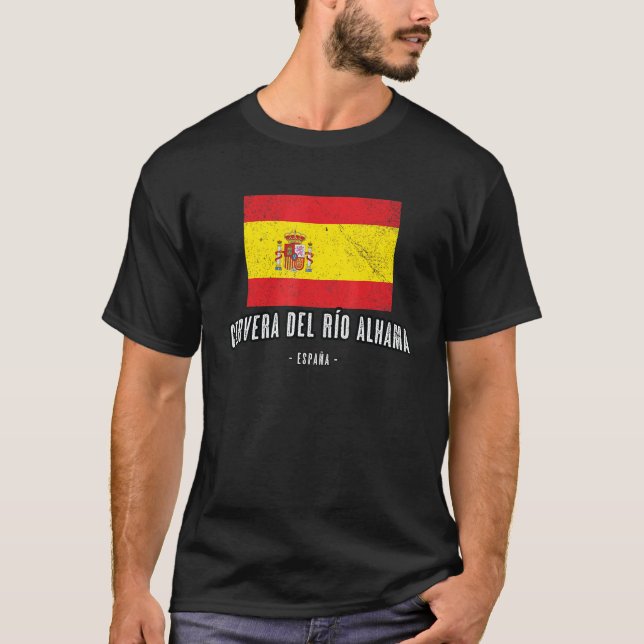 Cervera Del Ro Alhama Spain Es Flag City - Bandera T-Shirt (Front)