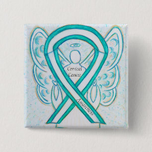 Cervical Cancer Angel Awareness Ribbon Pins