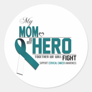 Cervical Cancer Awareness: mum Classic Round Sticker