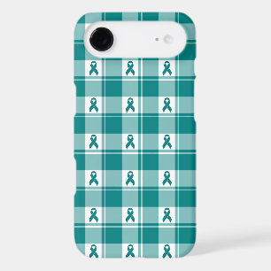 Cervical Cancer Awareness Plaid, Phone Case, Teal