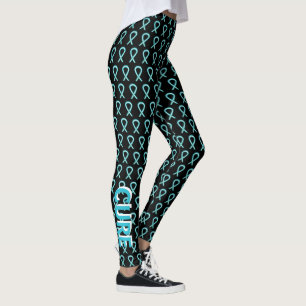 Cervical Cancer Awareness Ribbon Art Leggings