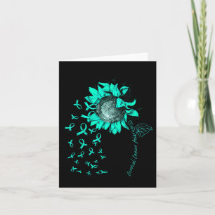 Cervical Cancer Awareness Sunflower Teal Ribbon Card