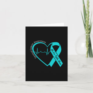 Cervical Cancer Awareness Support Heart Teal Men W Card
