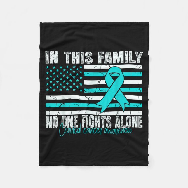Cervical Cancer Awareness Women Men Cervical Cance Fleece Blanket (Front)