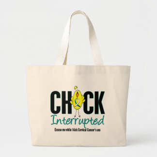 Cervical Cancer Chick Interrupted Large Tote Bag
