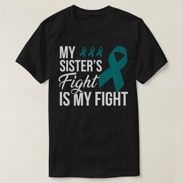 Cervical Cancer Fight Cancer Ribbon 2  T-Shirt (Design Front)