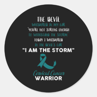 Cervical Cancer Fight Cancer Ribbon Classic Round Sticker