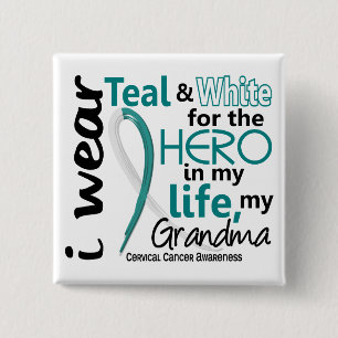 Cervical Cancer For My Hero My Grandma 2 15 Cm Square Badge