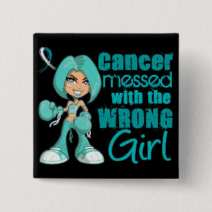 Cervical Cancer Messed With Wrong Girl 15 Cm Square Badge