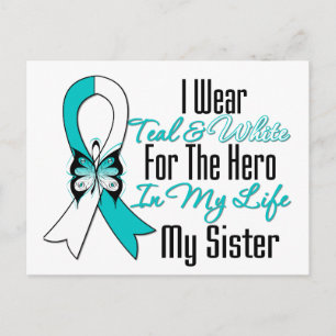 Cervical Cancer Ribbon My Hero My Sister Postcard