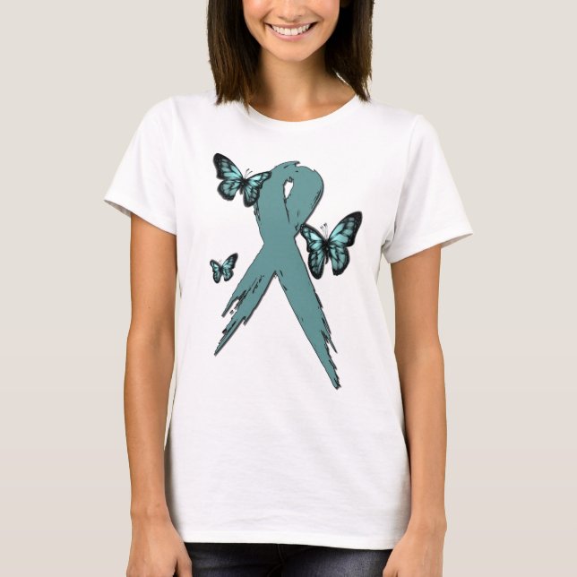 Cervical Cancer Ribbon T-Shirt (Front)