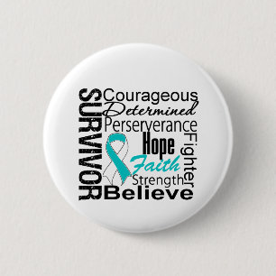 Cervical Cancer Survivor Collage 6 Cm Round Badge