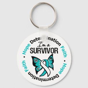 Cervical Cancer Survivor Hope Determination Faith Key Ring