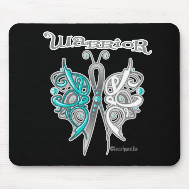 Cervical Cancer Warrior Celtic Butterfly Mouse Pad (Front)