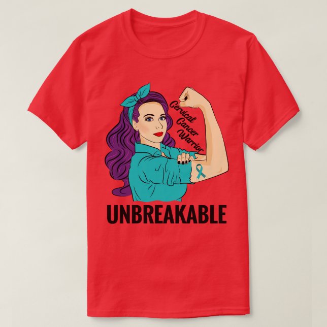Cervical Warrior Unbreakable Awareness T-Shirt (Design Front)