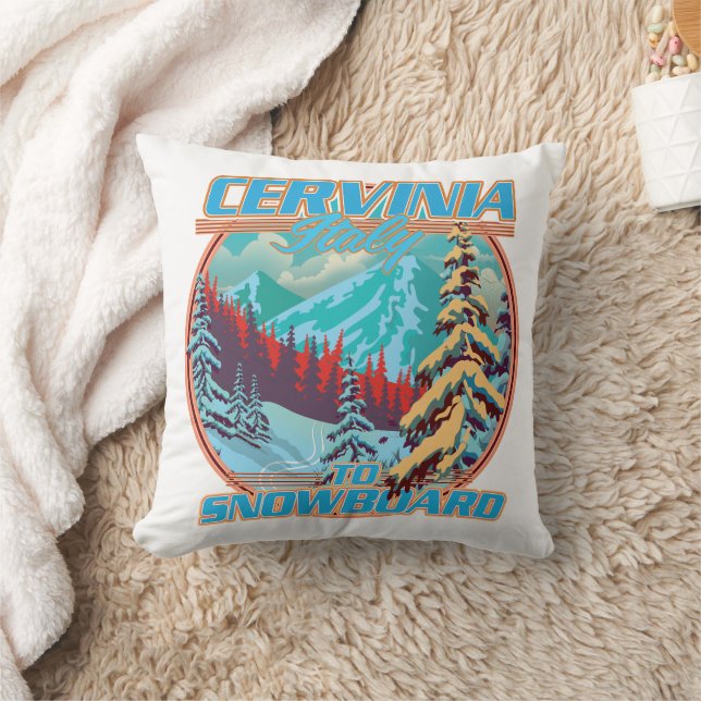 Cervinia italy Snowboarding logo Cushion (Blanket)