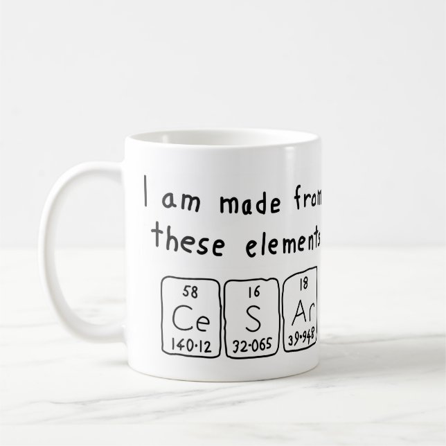 Cesar periodic table name mug (Left)