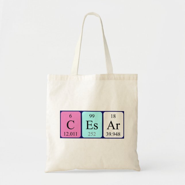 Cesar periodic table name tote bag (Front)