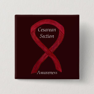 Cesarean Section Awareness Ribbon Custom Art Pin
