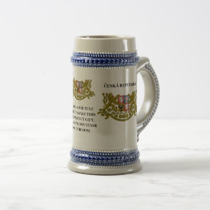 ČESKÁ REPUBLIKA Czechia Coat of Arms Personalised Beer Stein